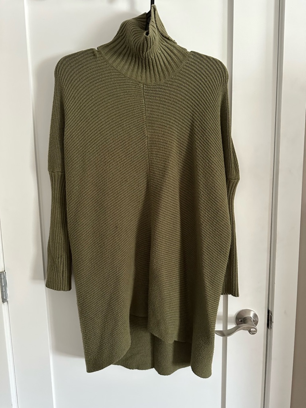 Olive Green Turtleneck Oversized Women's Sweater